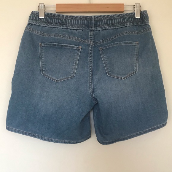 Jeanswest Luxe Lounge Sz 10 Denim Blue Casual Pockets Drawstring Shorts Summer - Picture 4 of 8
